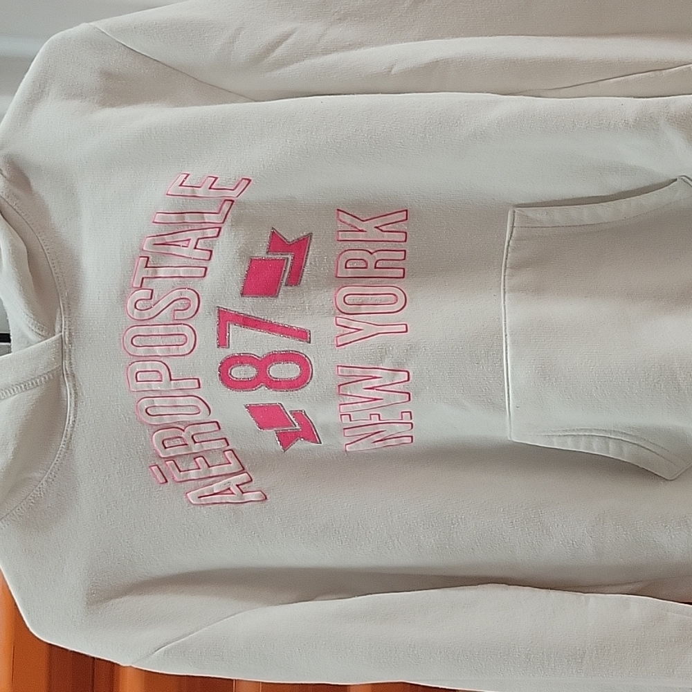 Aeropostale Hoodie White SizeM